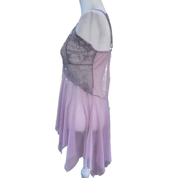 Avidlove Lace Mesh Babydoll Chemise XL Romantic Sheer V-Neck Lingerie Nightie - Picture 2 of 10